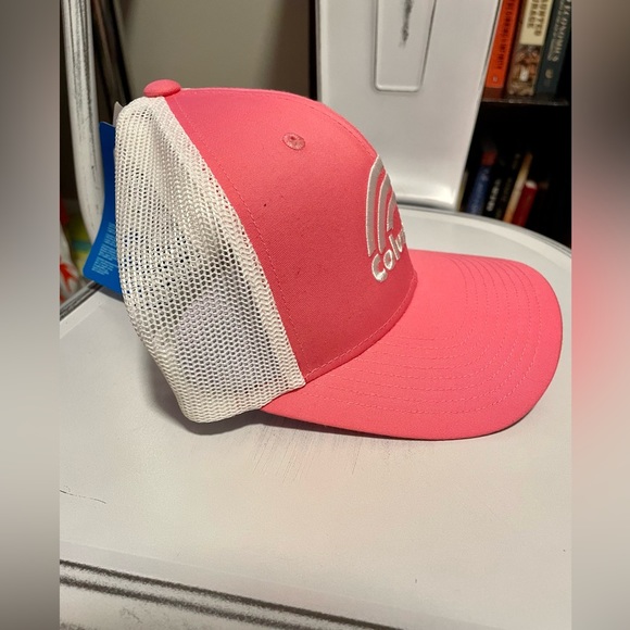 Columbia Unisex Pink And White SnapBack Trucker Hat. Mesh Back. One Size. NWT - Picture 4 of 6